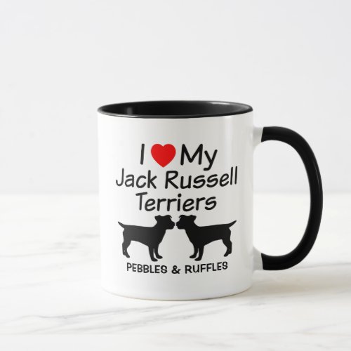 I Love My Two Jack Russell Terrier Dogs Mug