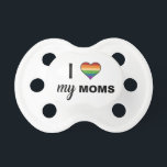 I Love My Two Moms Pacifier<br><div class="desc">More Moms means more love! Celebrate your favorite set of Moms with this cute and colorful baby pacifier - makes a great baby shower gift!</div>