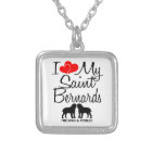 I Love My Two Saint Bernard Dogs Necklace