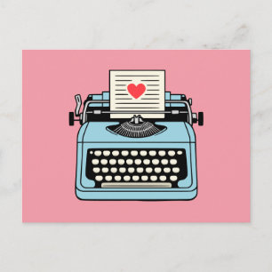 I  Love my typewriter Holiday Postcard