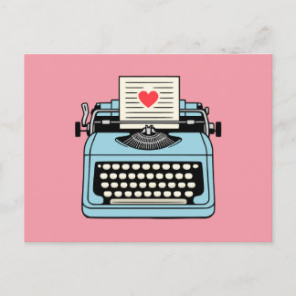 I  Love my typewriter Holiday Postcard