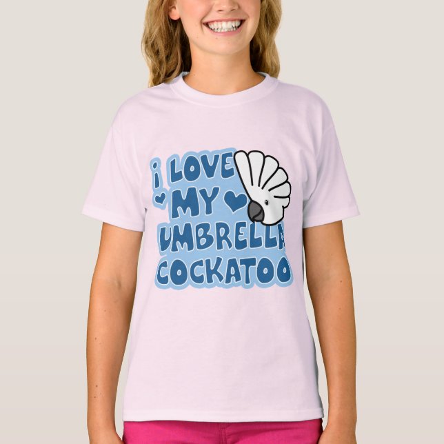 I Love My Umbrella Cockatoo Child's Ringer T-Shirt (Front)