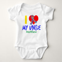 I Love My Uncle Autism Awareness Baby Bodysuit