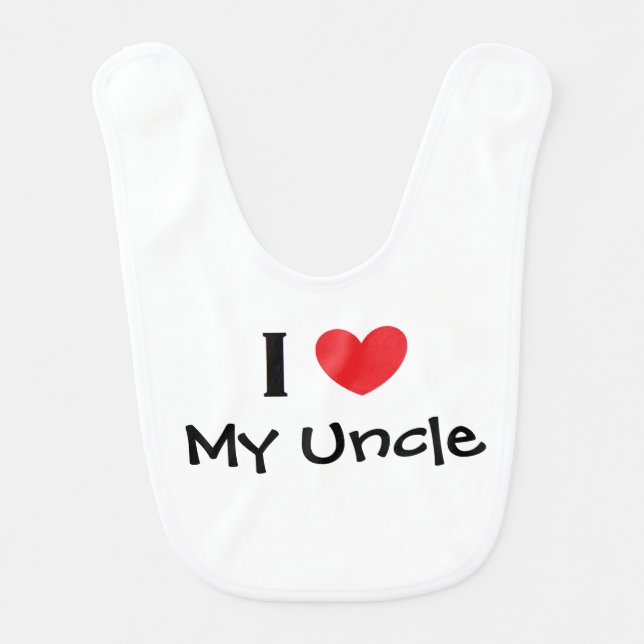 "I Love My Uncle" Baby Bib (Front)