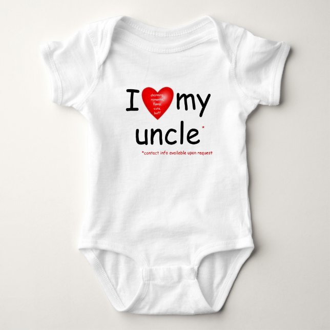 I love my uncle baby bodysuit (Front)
