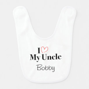 I Love My Uncle Customizable Baby Bib