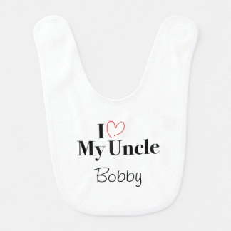 I Love My Uncle Customizable Baby Bib