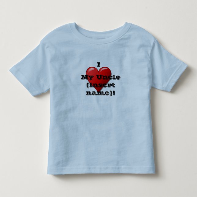 I Love My Uncle (name) Child's Heart T Shirt (Front)