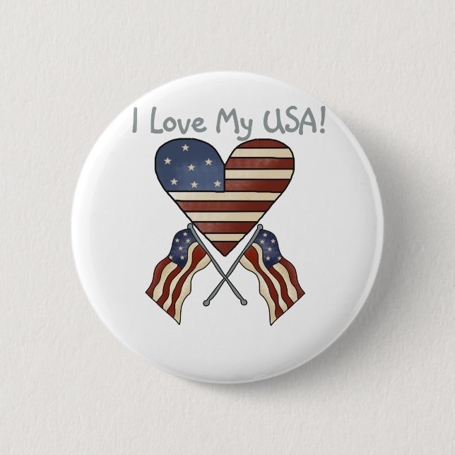 I Love My Usa Button (Front)