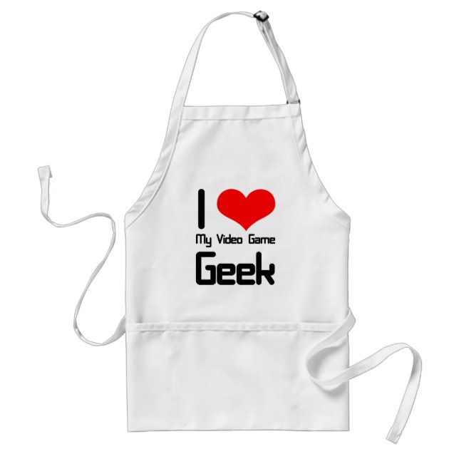 I love my video game geek adult apron (Front)