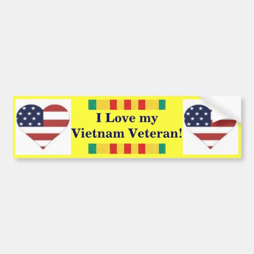 I Love My Vietnam Veteran Bumper Sticker