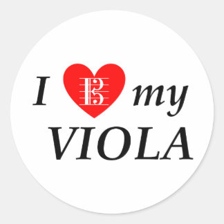 I Love My Viola (I Heart My Viola) Classic Round Sticker