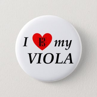 I Love My Viola (I Heart My Viola) Pinback Button