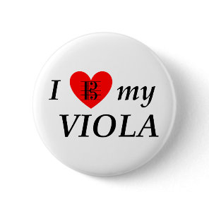 I Love My Viola (I Heart My Viola) Pinback Button