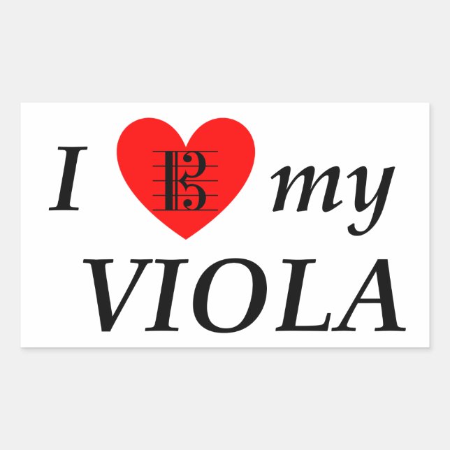 I Love My Viola (I Heart My Viola) Rectangular Sticker (Front)