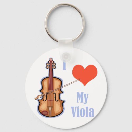 I Love My Viola Keychain