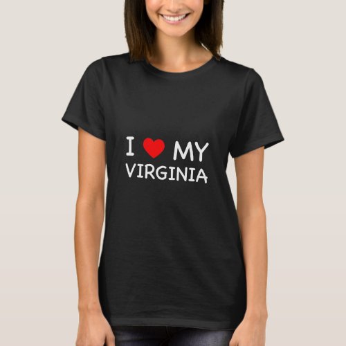 I Love My Virginia Red Heart  T_Shirt