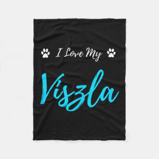 I Love My Viszla Fleece Blanket