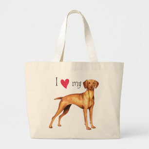 I Love my Vizsla Large Tote Bag