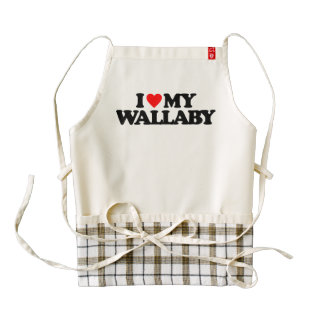 I LOVE MY WALLABY ZAZZLE HEART APRON