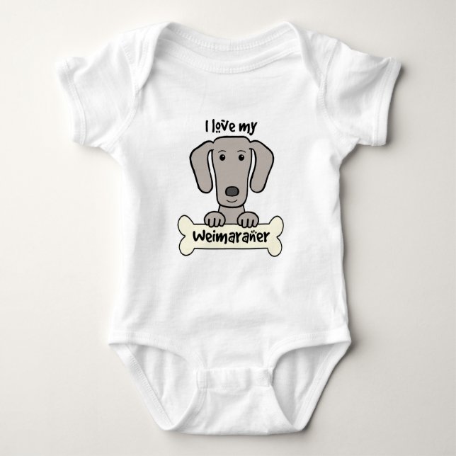I Love My Weimaraner Baby Bodysuit (Front)