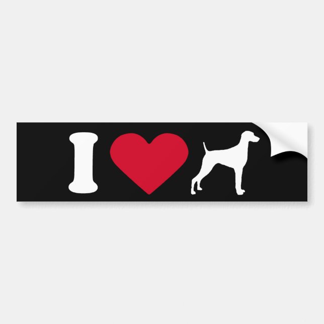 "I Love my Weimaraner" Bumper Sticker (Front)