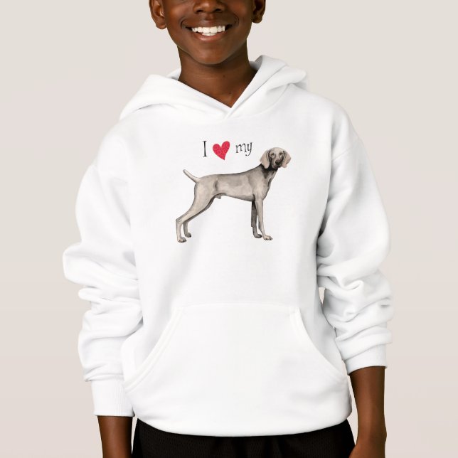 I Love my Weimaraner Hoodie (Front)