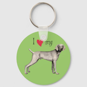 I Love my Weimaraner Keychain
