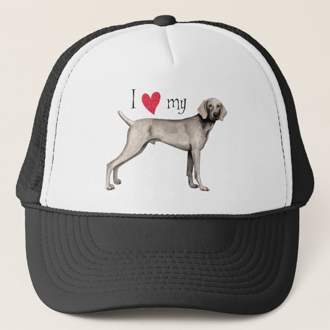 I Love my Weimaraner Trucker Hat (Front)