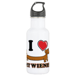 I love my Weiner - Dachshund Stainless Steel Water Bottle