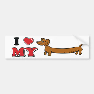 I love My Weiner - Doxie Bumper Sticker