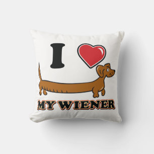 I love My Weiner - Doxie Throw Pillow