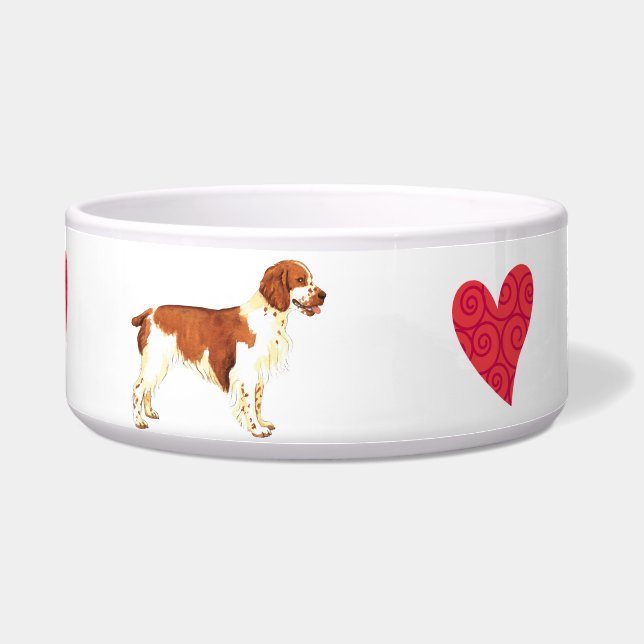 I Love my Welsh Springer Spaniel Bowl (Front)