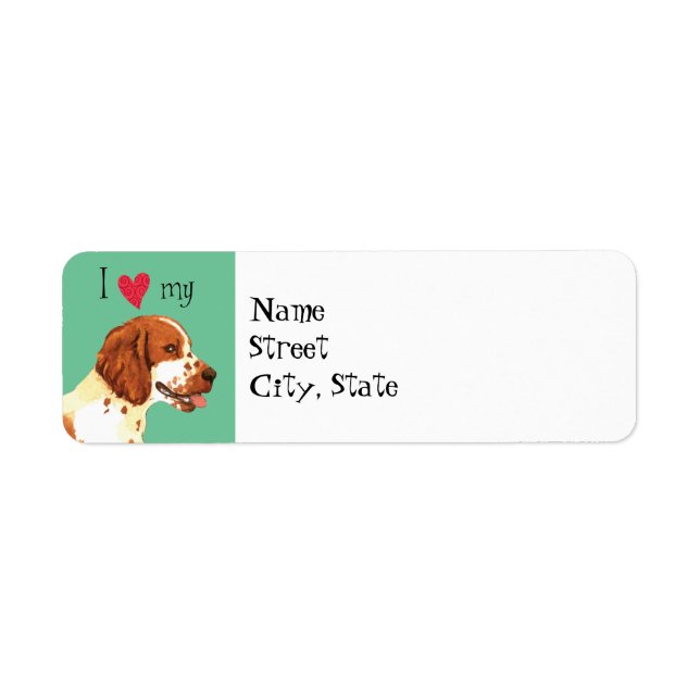 I Love my Welsh Springer Spaniel Label (Front)