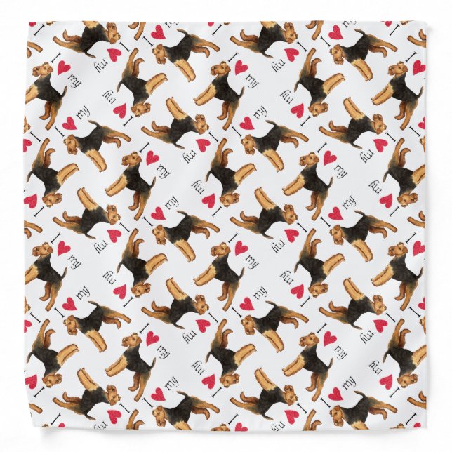 I Love my Welsh Terrier Bandana (Front)