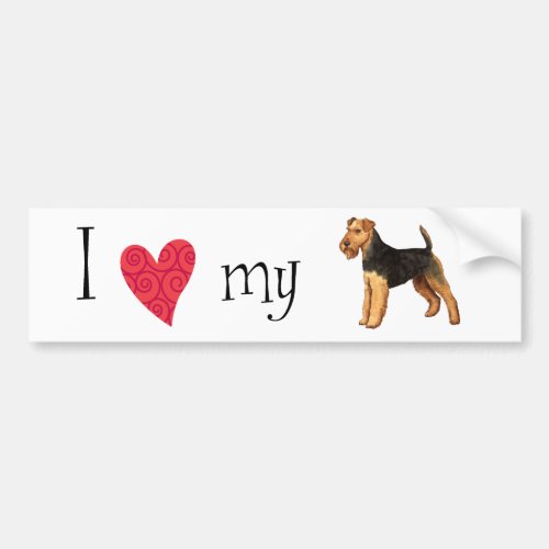 I Love my Welsh Terrier Bumper Sticker