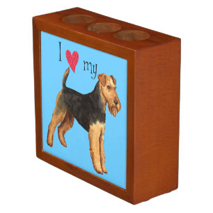 I Love my Welsh Terrier Desk Organizer