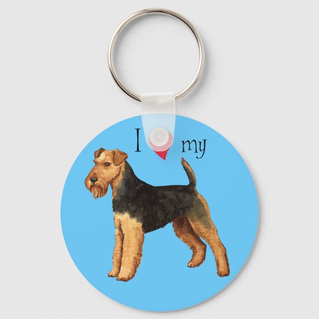 I Love my Welsh Terrier Keychain (Front)