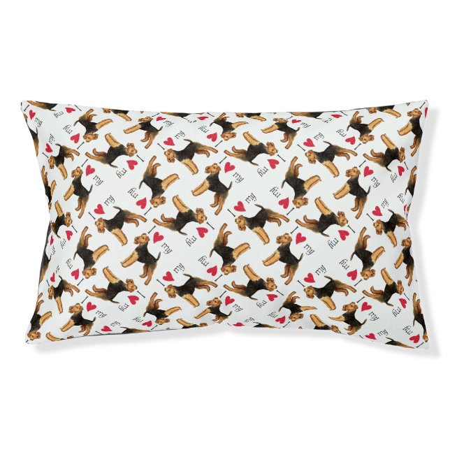 I Love my Welsh Terrier Pet Bed (Front)