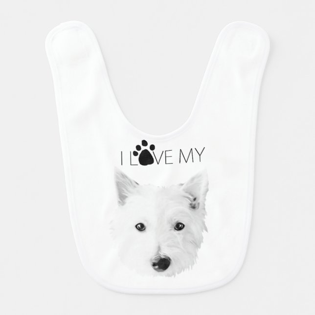 i love my westie baby bib (Front)