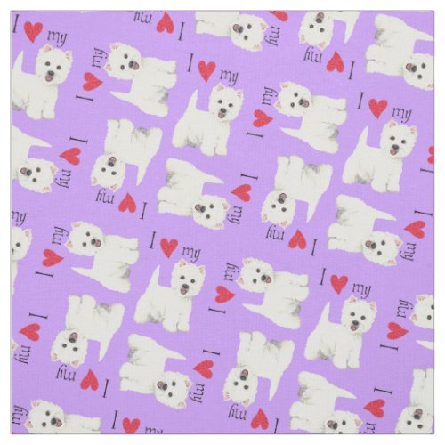 I Love my Westie Fabric