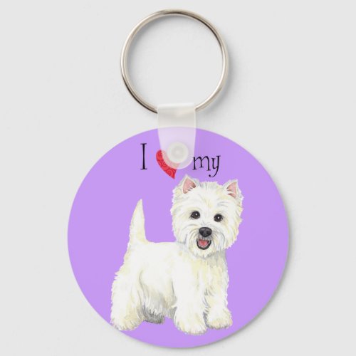 I Love my Westie Keychain