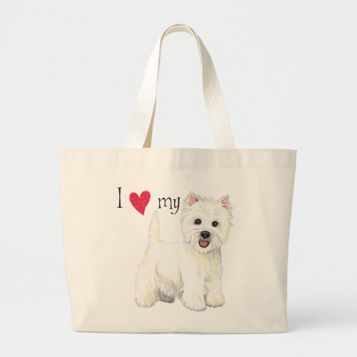 I Love my Westie Large Tote Bag