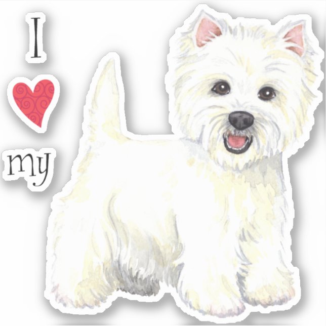 I Love my Westie Vinyl Sticker (Front)