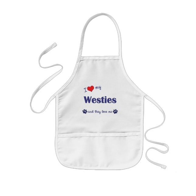 I Love My Westies (Multiple Dogs) Kids' Apron (Front)