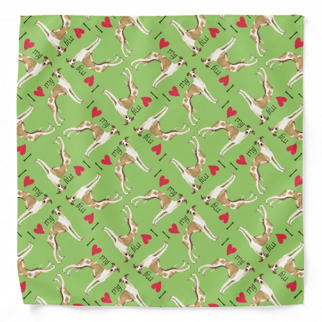 I Love my Whippet Bandana (Front)