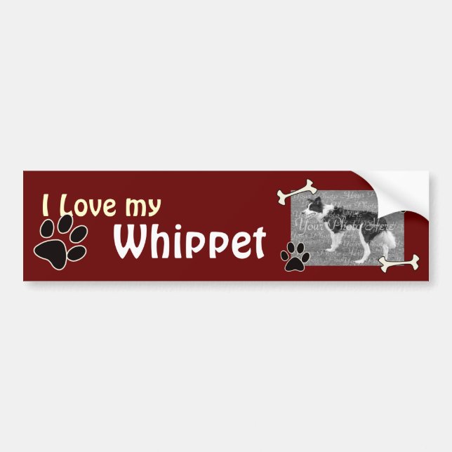 I love my Whippet Bumper Sticker (Front)