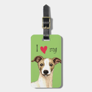 I Love my Whippet Luggage Tag
