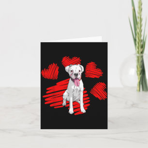 I Love My White Boxer Dog Paw Heart Valentines Day Card