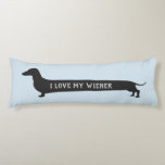 I Love My Wiener Dachshund Silhouette Long Pillow at Zazzle